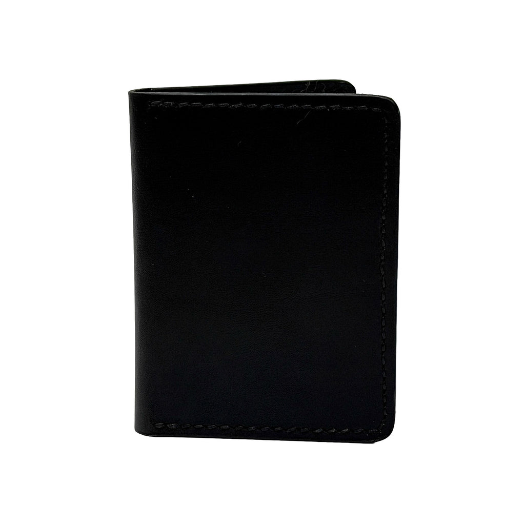 Black leather wallet on a white background