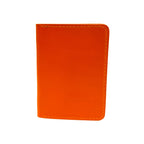 Orange passport holder on a white background