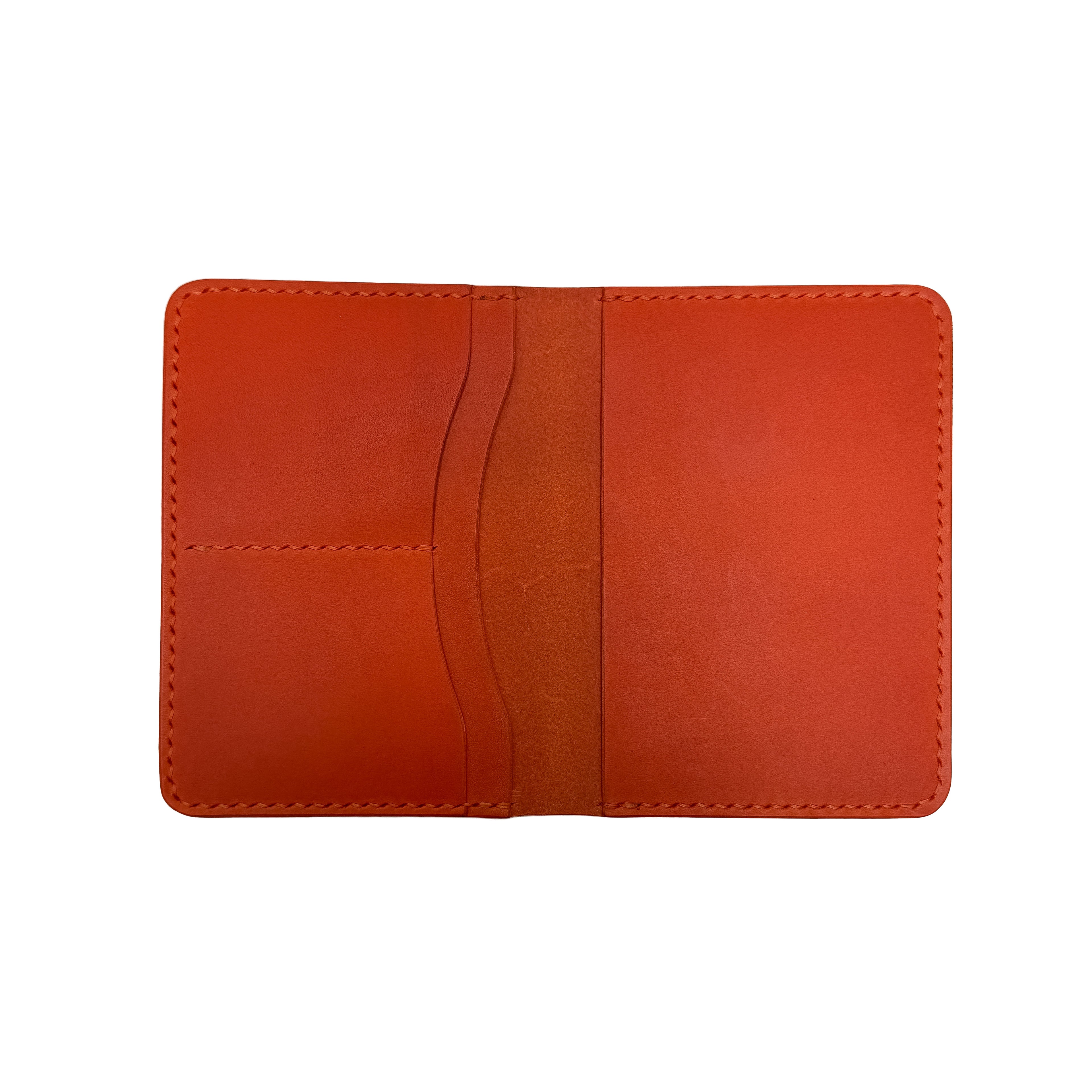 Orange passport holder on a white background